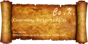 Cserveny Krisztián névjegykártya