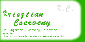 krisztian cserveny business card